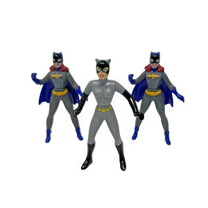 3 pcs Batman 1993 Vintage DC Comics Action Figure Toys 2 Batgirl, Catwoman 3.5"